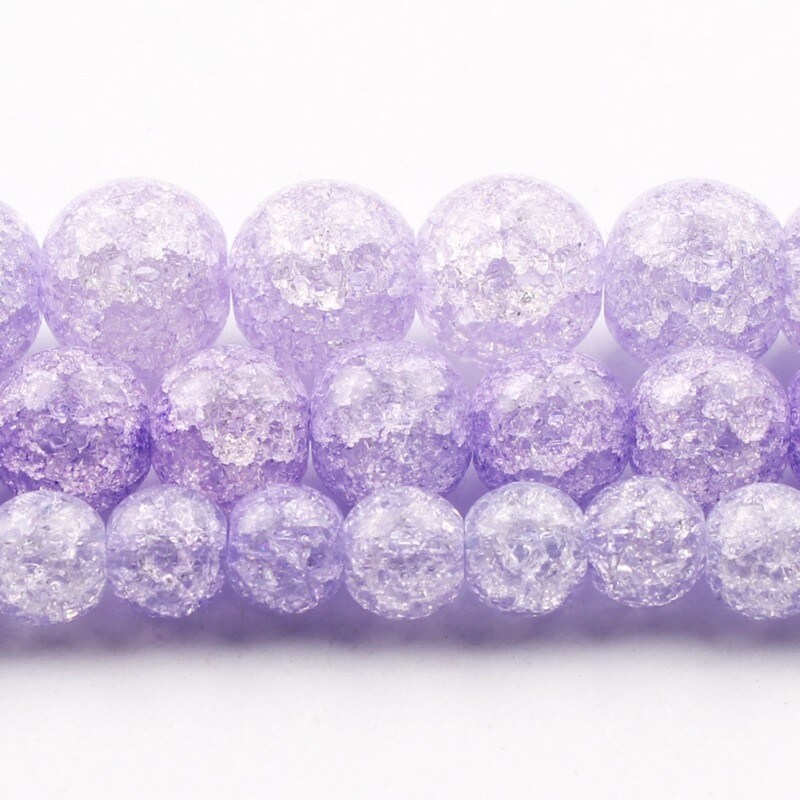 Gambar 6 8 10mm Natural Perles Purple Cracked Quartzs Crystal Stone Beads Round Loose Beads For Jewellery Making Bracelet 15 39; 39;
