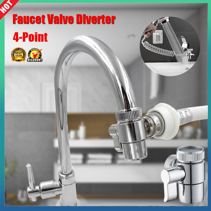 ⭐️【Chất lượng cao+Có sẵn hàng】⭐️1 PC Faucet Van Diverter Chìm Van Nước Tap Vòi Splitter Adapter Cho Phòng Tắm Gia Đình Nhà Bếp Diverter