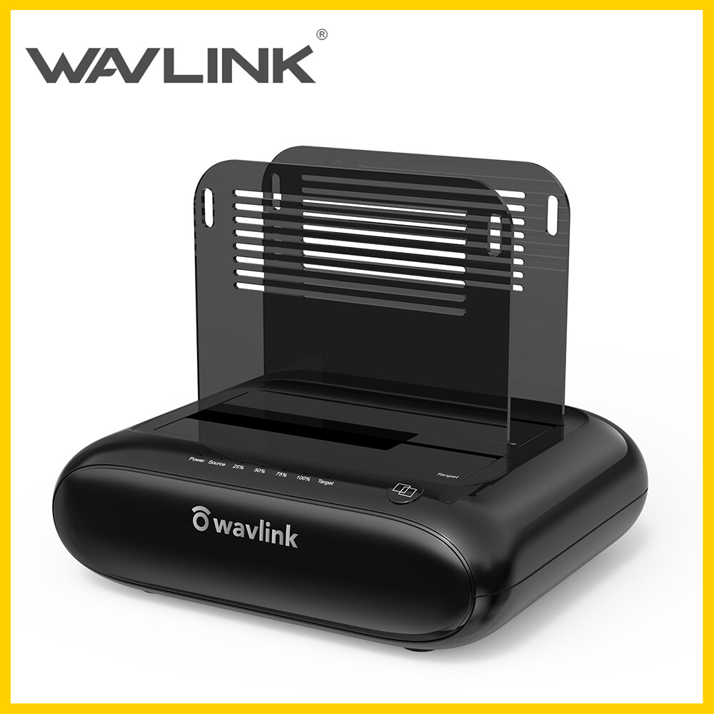 Wavlink Dual Slot External HDD Docking Station Easy Access USB 3.0 to SATA I/II/III for 2.5 or 3.5in HDD with Offline Cloning SSD Support UASP SATA 5Gbps[ 2x16TB Supported] ราคา 914 บาท*ส่งฟรี