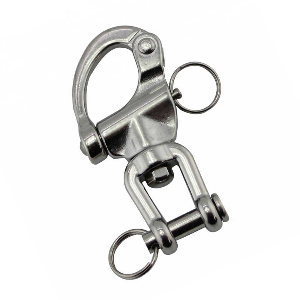 1PCS Stainless Steel 316 Swivel Jaw Snap Shackle 70mm 87mm 128mm Marine Hardware Heavy Duty Quicke Release Snap Shackles
