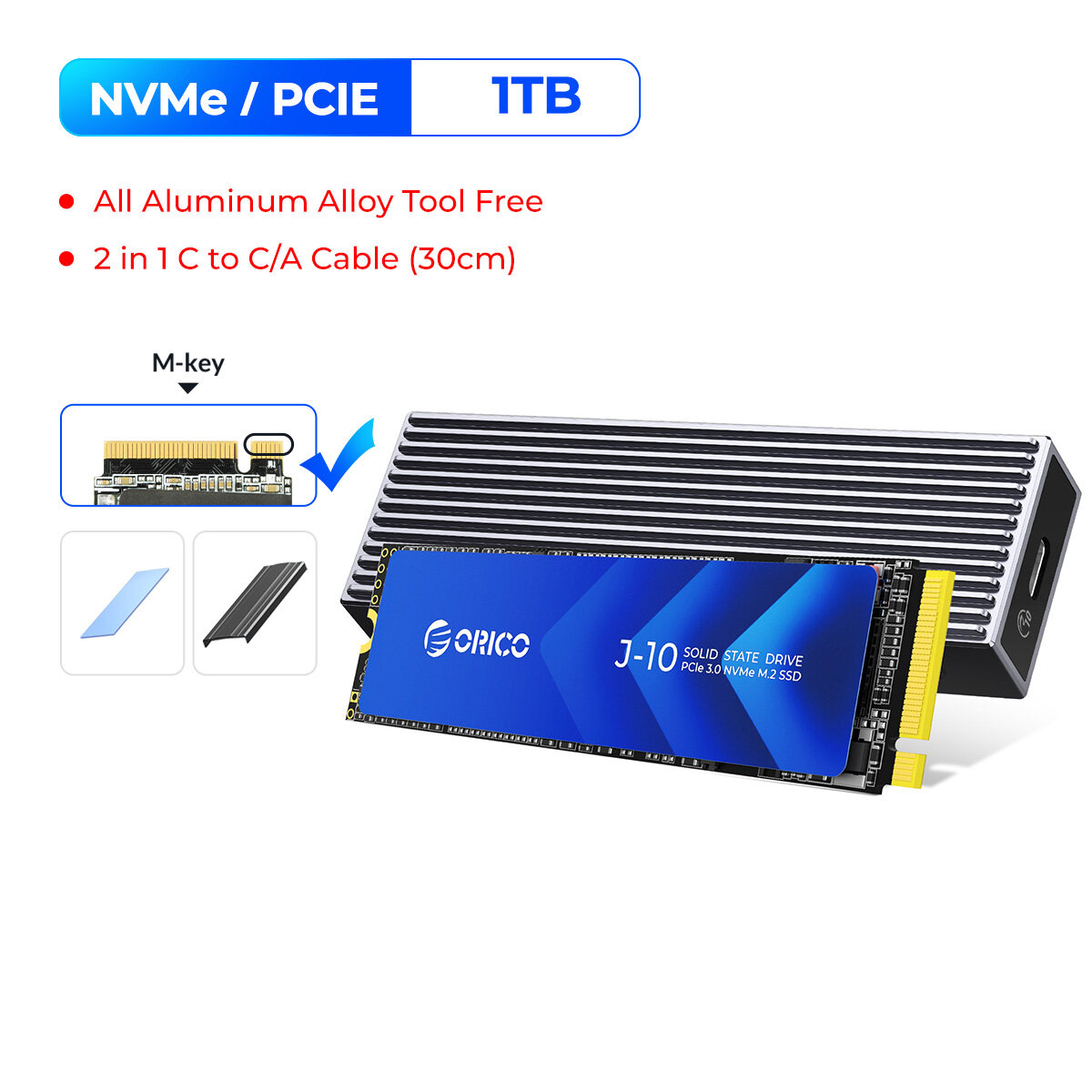 Vỏ Nhôm Vỏ Bọc ORICO NVME Và SATA M.2 Không Dụng Cụ Giấc Ngủ Thông Minh 10 Phút Ổ Cứng Thể Rắn PCI-E