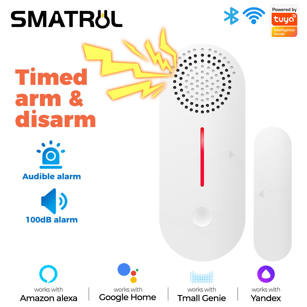 Smatrul tuya/smartlife cảm biến cửa sổ cửa ra vào bằng wifi thông minh thiết bị phát hiện an ninh báo động hoặc giải giáp âm thanh và ánh sáng xem lịch sử ứng dụng đóng mở điều khiển từ xa hẹn giờ cho alexa google home tmall genie
