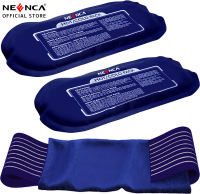 NEENCA Gel Cold & Hot Packs(2 Ice Packs) 5x9 in with 1 Adjustable Wrap. Reusable Warm or Ice Packs for Injuries Hip Shoulder Knee Back Pain