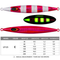 PROBEROS 1PCS Slow Jig 30 60g 100g 150g 200g 250g Luminous Metal Fishing Lure Casting Fast Sinking Jigging Lure Artificial Hard Wobbler LF125