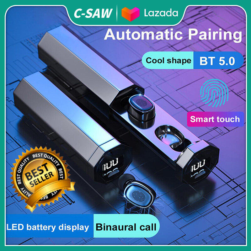 【Hàng sẵn sàng & COD】C-SAW Tai Nghe Bluetooth B9 TWS Tai Nghe Nhét Tai Không Dây 5.0 Kèm Micro, Tai Nghe Thể Thao Âm Thanh Nổi Mini Điều Khiển Cảm Ứng Thông Minh Khử Tiếng Ồn Chơi Game Tai Nghe Âm Nhạc Cho iPhone Android Samsung Xiaomi Huawei iPad