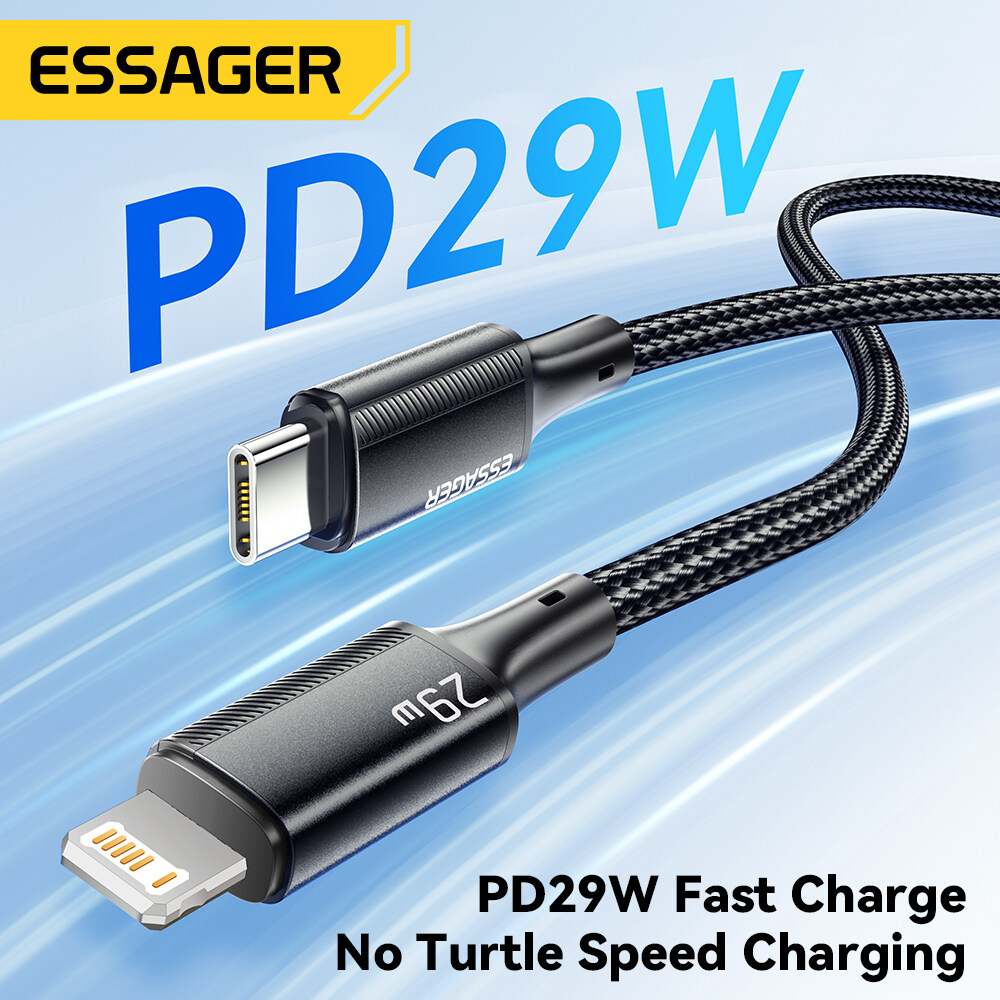 Essager PD 29W loại USB C để cáp cho iPhone sét iPad 480mbps thiết bị sạc sạc nhanh cuộn dây sét