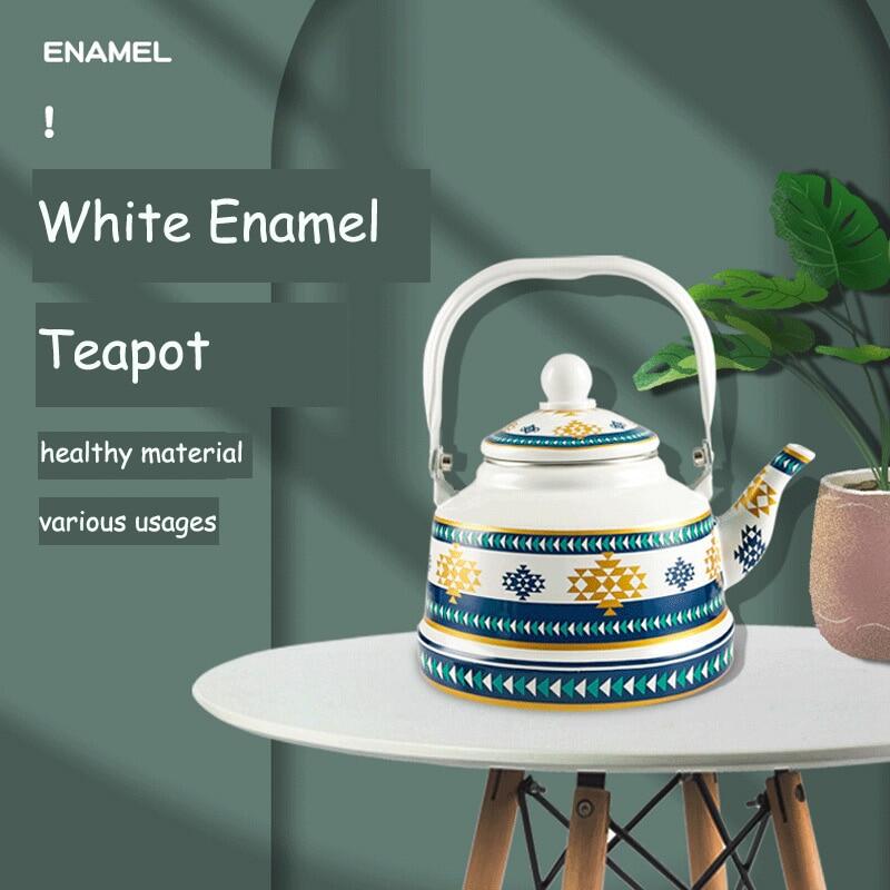 Gambar Retro Enamel Kettle Tea Jug Coffee Pot Teapot Cold Water Bottle Kettle For Induction Cooker And Gas Stove ?????? ?????????? 1 1 1 1