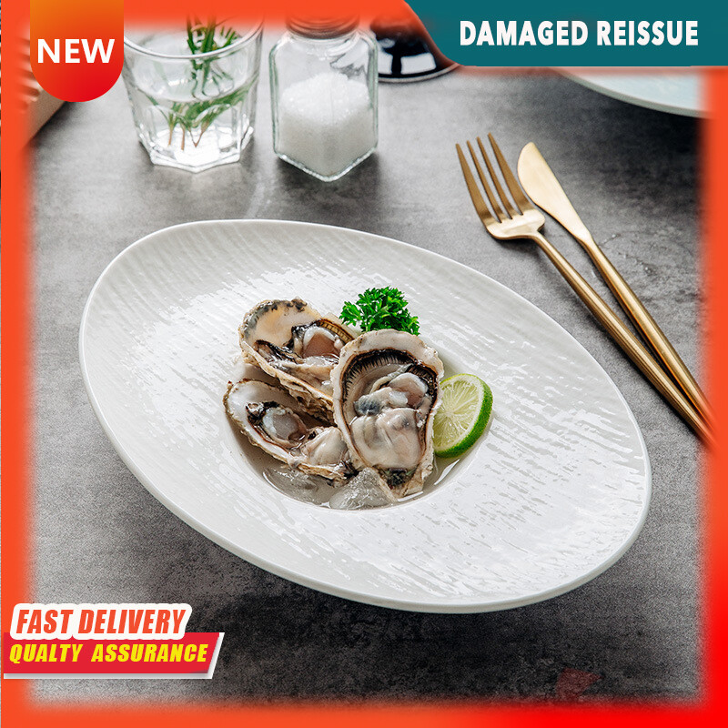 Gambar Western French Oval Straw Hat Plate UFO Pasta Plate Western Plate Salad Soup Plate Restaurant Tableware Hotel