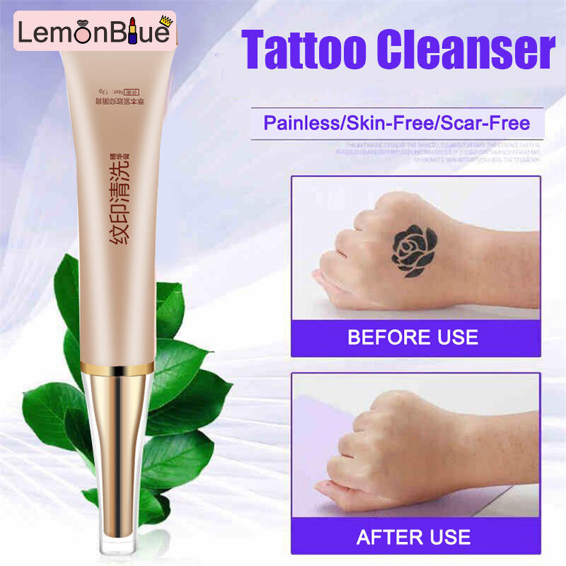 Gambar LemonBlue Plant Extract Tattoo Print Removal Cream Painless Eyebrow Eyeliner Skin Tattoo Cleaning for Tattooing