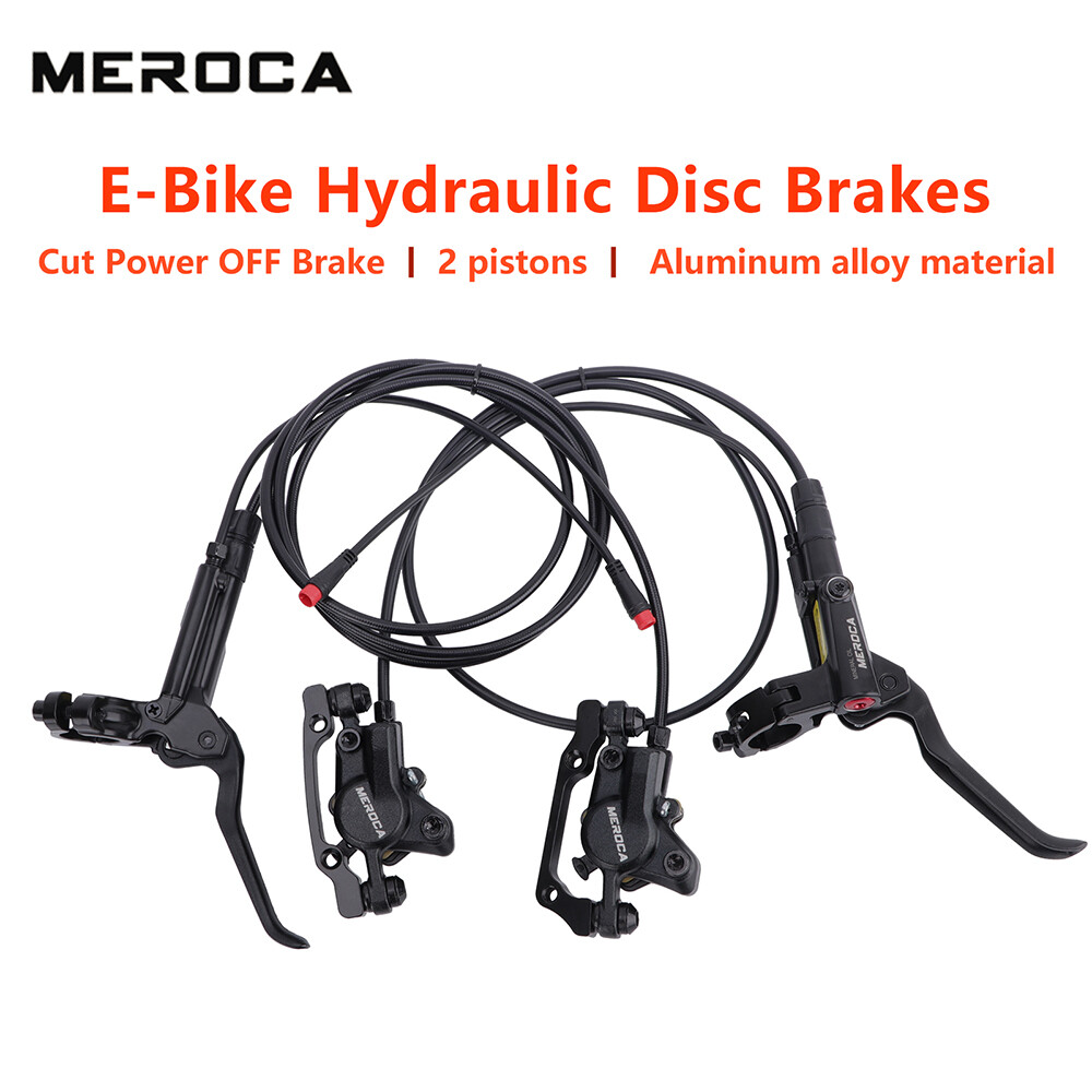 MEROCA Phanh Đĩa Thủy Lực Xe Đạp Điện E800 Bộ Kẹp Phanh Xe Đạp Điện Cắt Điện Bằng Hợp Kim Nhôm 2 Piston