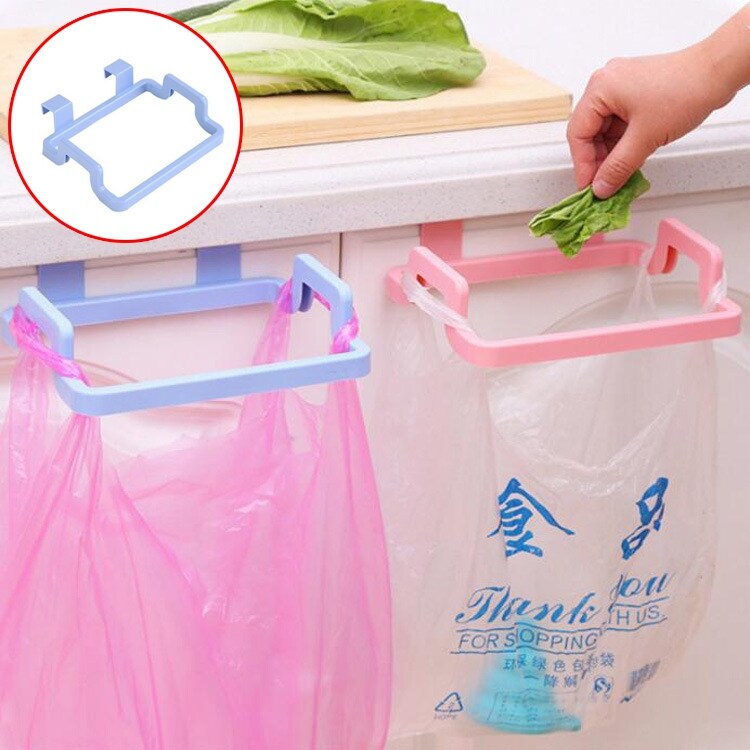 Gambar Kitchen Trash Bag Hanger Shelf Portable Garbage Bag Bracket Trash Bag Holder Over Door Rack Bracket Kichen Trash Bag Organizer