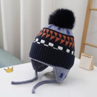 Fluffy Fur Ball Baby Knitted Hat Winter Warm Kids Earmuffs Cap 3-6year Boy Girl Woolen Crochet Bonnet Fashion Children Beanies