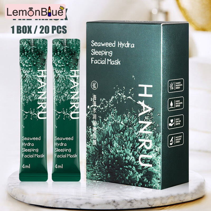 Gambar LemonBlue 20pcs Seaweeds Sleeping Masque Silky Texture Moisturizing Cleansing Repair 20pcs Silky Texture Seaweeds Sleeping Masque Moisturizing Cleansing Repair Brightening Skin Tone Shrink Pores Skin Care