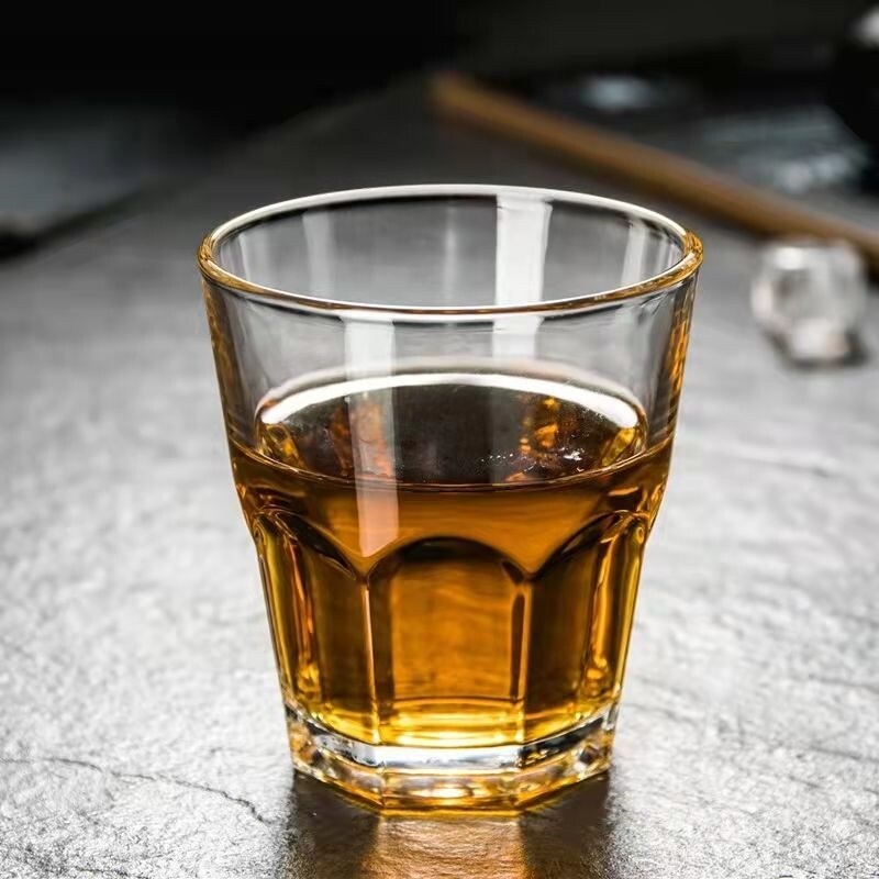 Gambar high quality Toughened glass beer mug octagon cup drop tea cup wine cup of liquor cup red wine cup 2 two cups of household