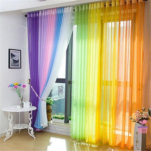 Polocat Multi Color Voile Curtain, Multi Color Curtains