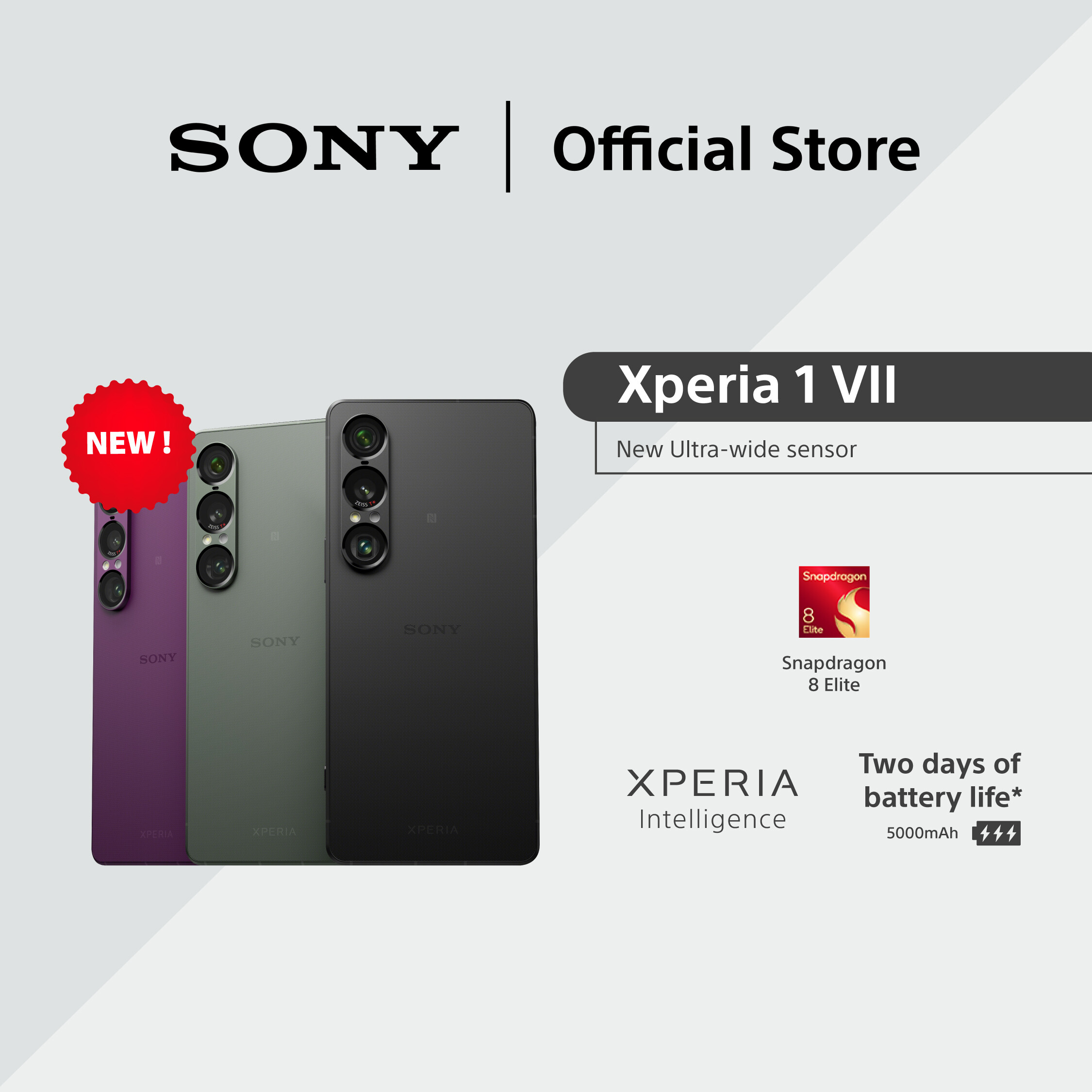 Sony Xperia 1 VII | New Ultra-wide sensor | Xperia Intelligence | 2 days Battery Life | XQ-FS72 Harga 5,499 Ringgit*Penghantaran Percuma