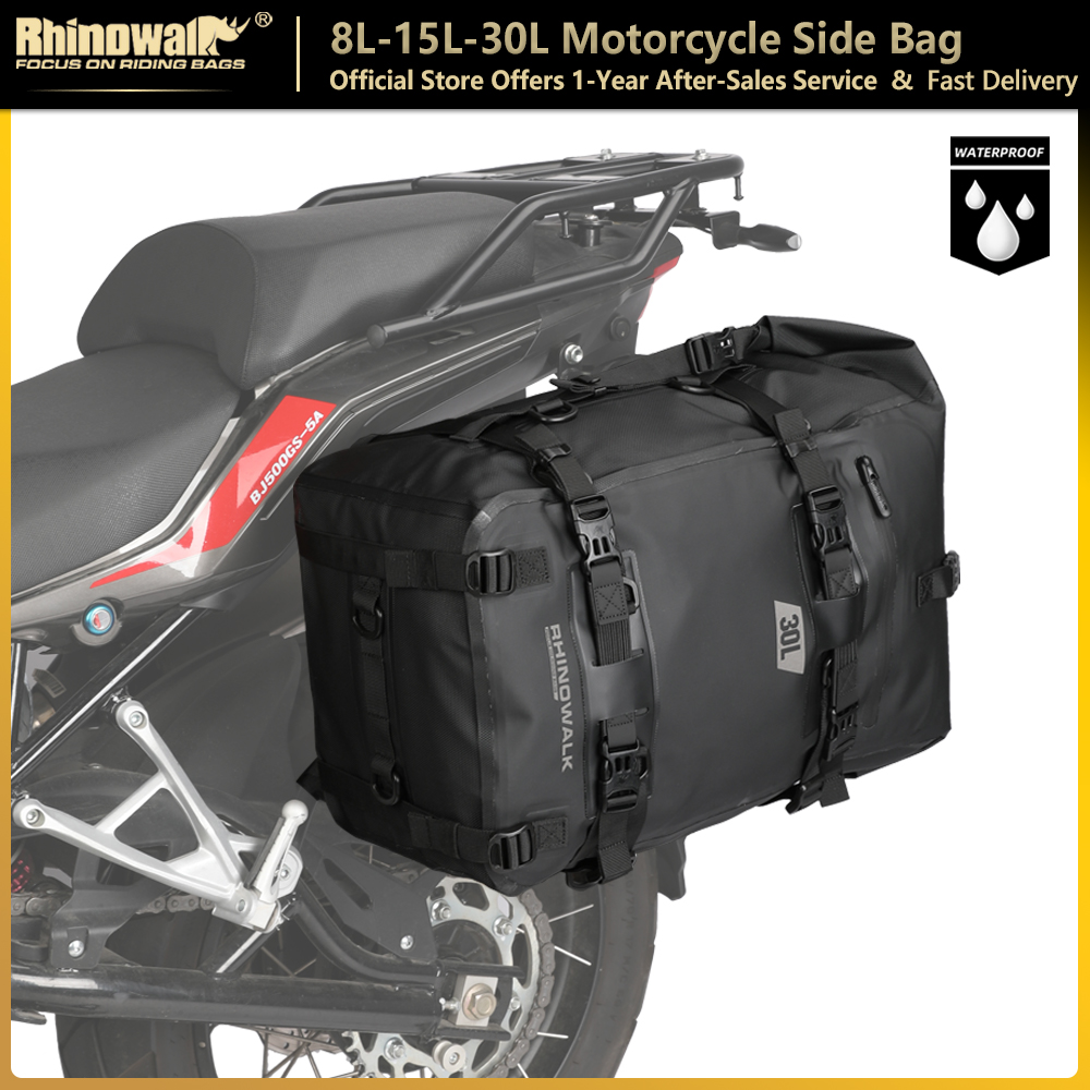 Rhinowalk Motorcycle Tail Bag 8L/15L/30L 100% Waterproof Motorcycle Side Seat Tank Bag Motor Seat Bag Motor Pannier Bag handbag Combinable Backpack Motorbike Accessories ราคา 2,098 บาท*ส่งฟรี