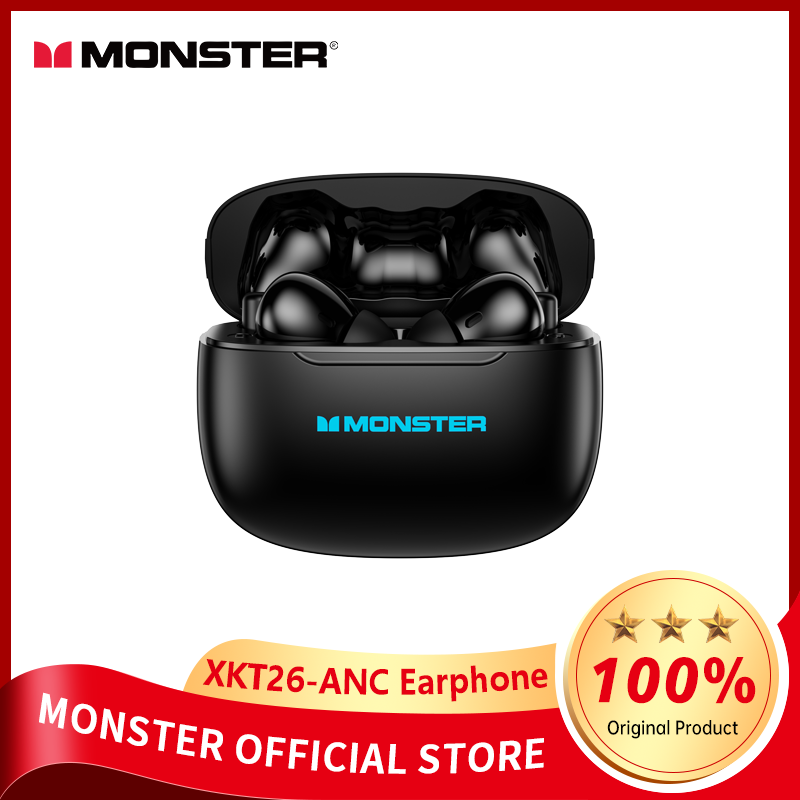 Quái vật airmars xkt26 ANC Chủ động noice hủy bỏ Bluetooth 5.4 Tai nghe enc cuộc gọi âm thanh nổi HiFi siêu trầm tai nghe gắn tai không dây trò chơi thể thao Micrô tích hợp