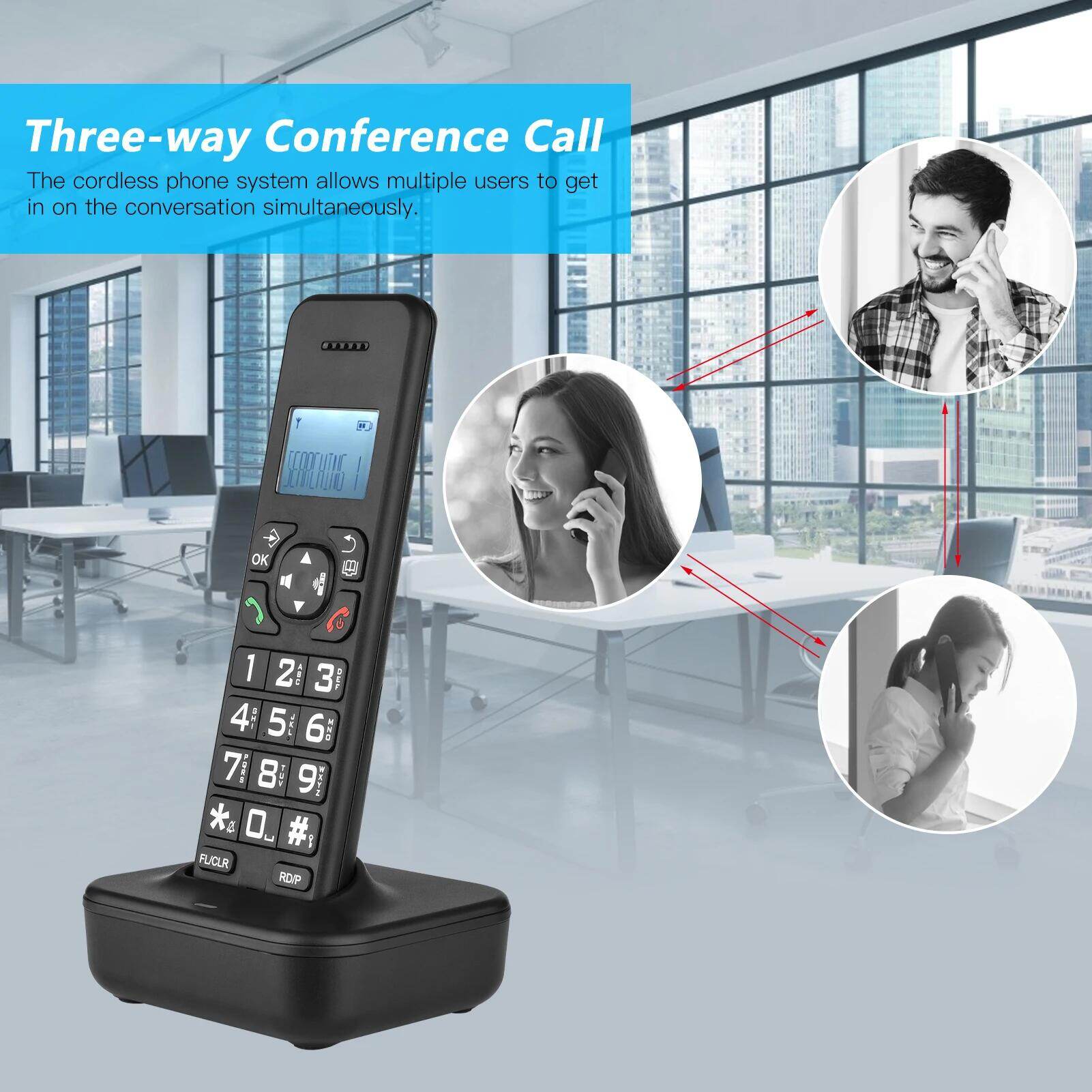 D1102b không dây điện thoại cố định Điện thoại cố định nhà Điện thoại bàn với người gọi nhận dạng âm thanh giảm tiếng ồn điện thoại