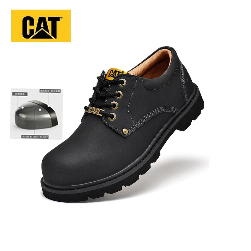 Caterpillar Men's Steel-Toed Leather Safety Work Shoes