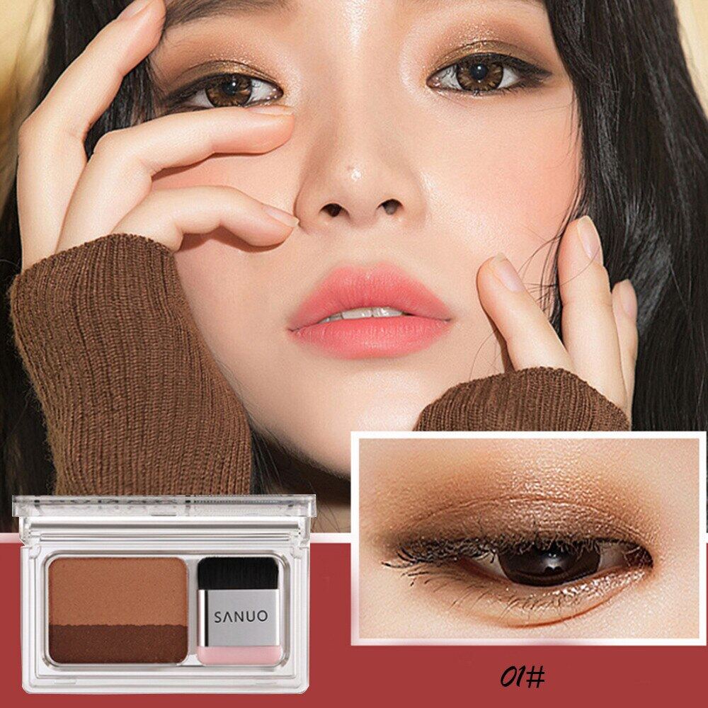 Phấn Mắt Lười 2 Màu VOPRO, Phấn Cầu Vồng Làm Đẹp Lung Linh