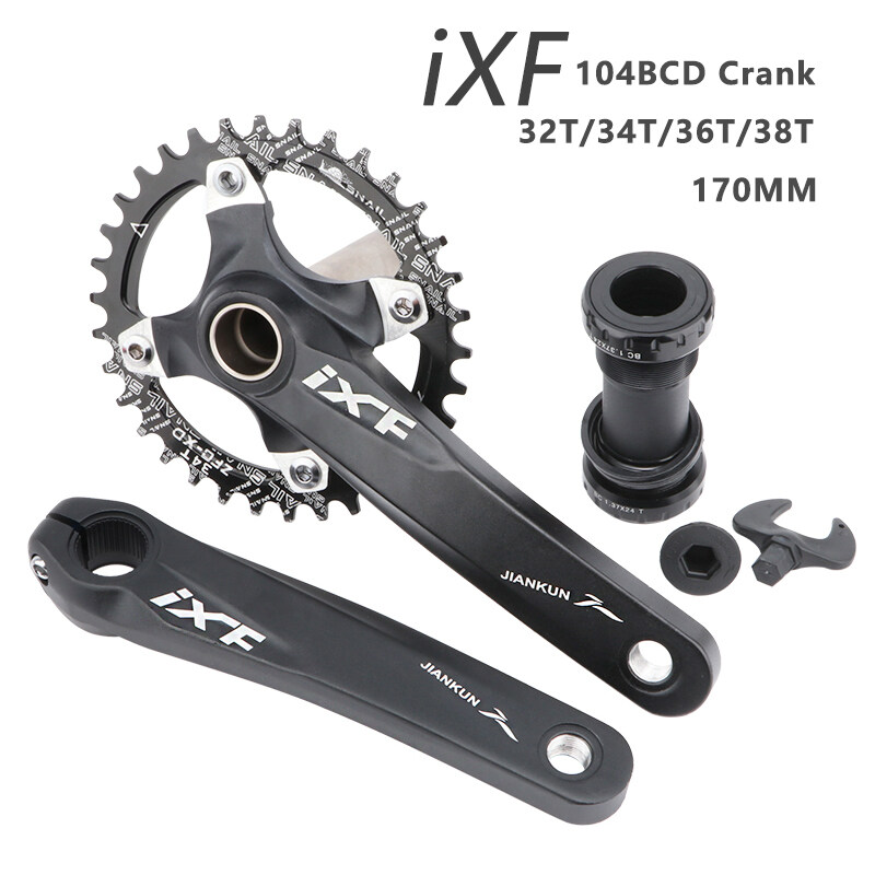 Ixf MTB 104bcd quây 32T 34T 36t 38T xe đạp leo núi cranks 170mm hallowtech crankset nhôm siêu nhẹ hợp kim giò đĩa với trục giữa & chainring đùi đĩa xe đạp Kit