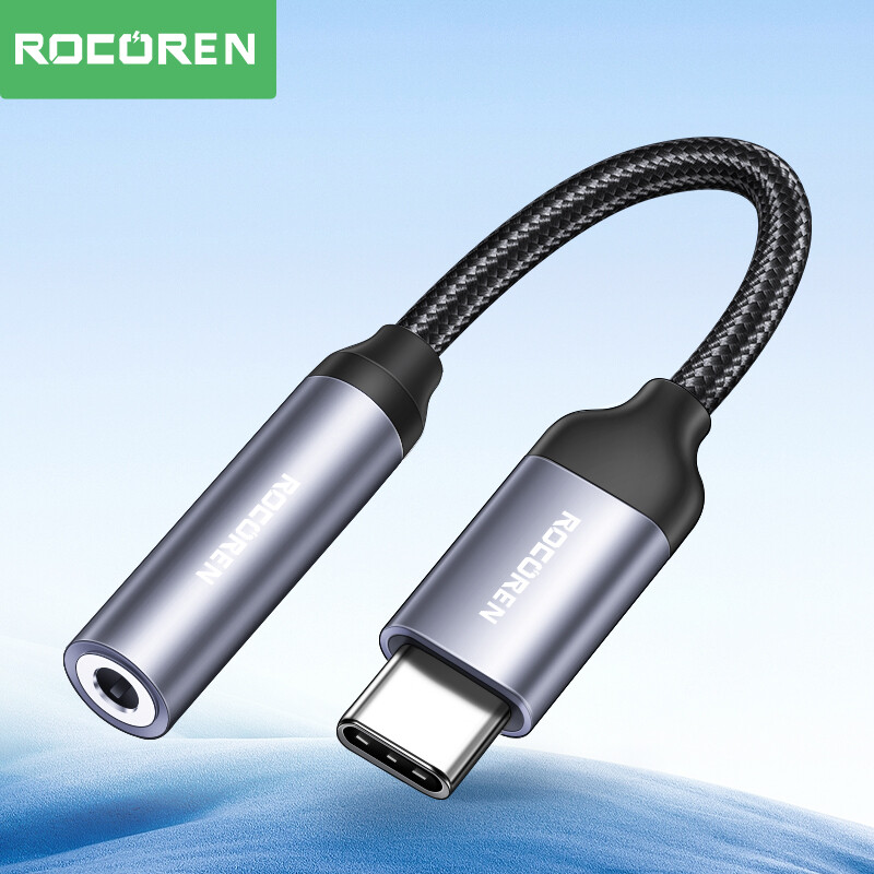 Rocoren Type C to 3.5mm Extension Audio Cable Male to Female Aux Cable For Headphone Louder Desktop Laptop Mobile Phone Tablet TV DVD Stereo 3.5mm AUX Extender Cable ราคา 65 บาท*ส่งฟรี