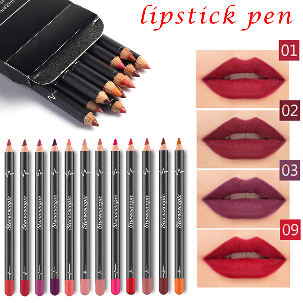 Gambar LEMONBLUE Pencils Women s Mixed 15CM Tool Pencil Pcs Colors Pieces Per Professional Lip Liner Lipliner Waterproof