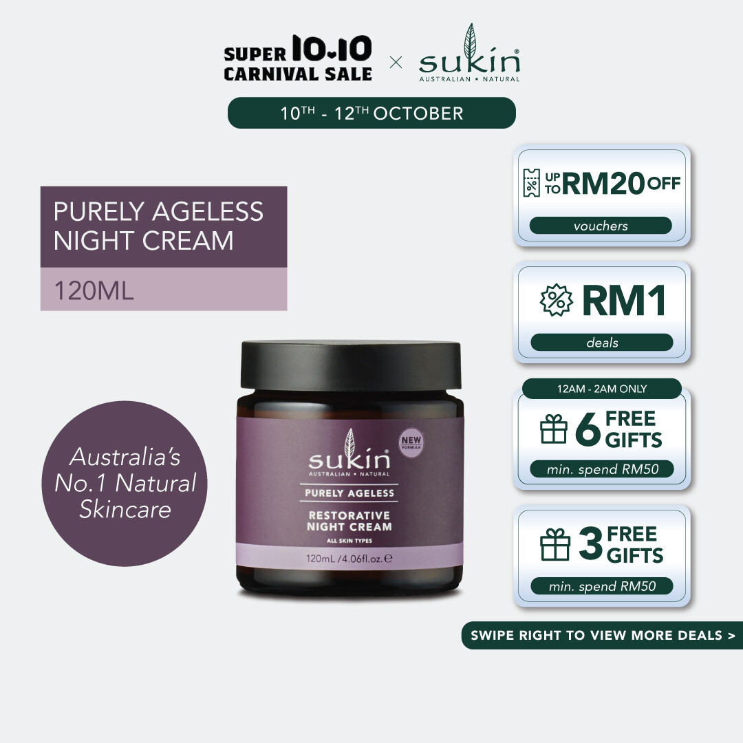 Gambar SUKIN RESTORATIVE NIGHT CREAM l PURELY AGELESS (120ML)
