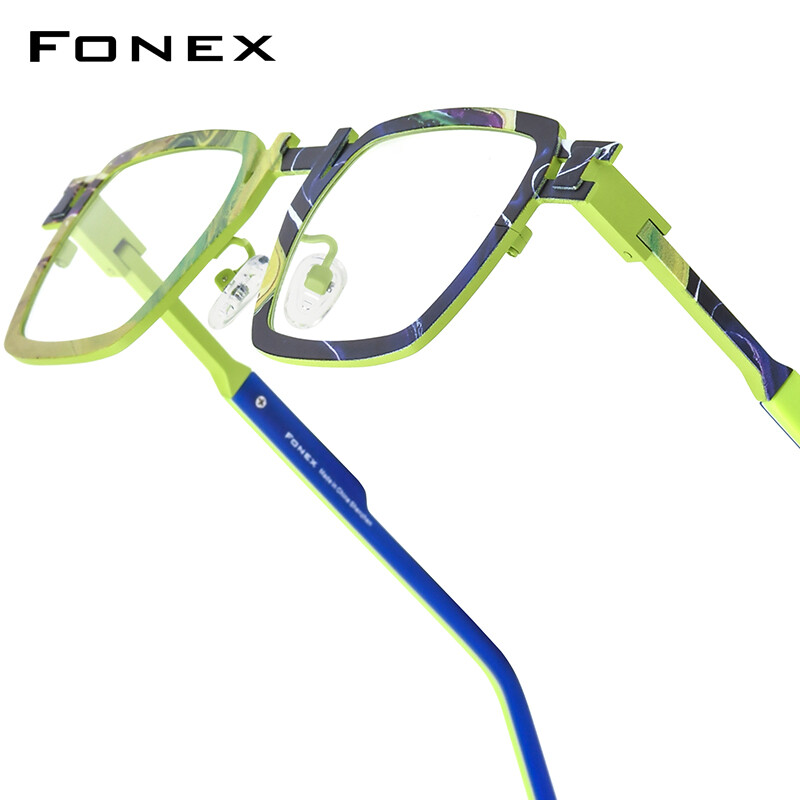  FONEX Pure Titanium Glasses Frame Men 2025 New Fashion Brand Design Vintage Square Eyeglasses Women Retro High-Quality Japanese Optical Eyewear 85910 
