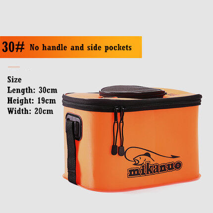 Có thể gập lại giỏ câu cá Eva ngoài trời xô nước 30cm màu đen mà không cần xử lý và túi bên