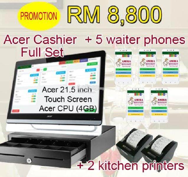 Restaurant POS System + 5 ordering phones + 2 kitchen printer