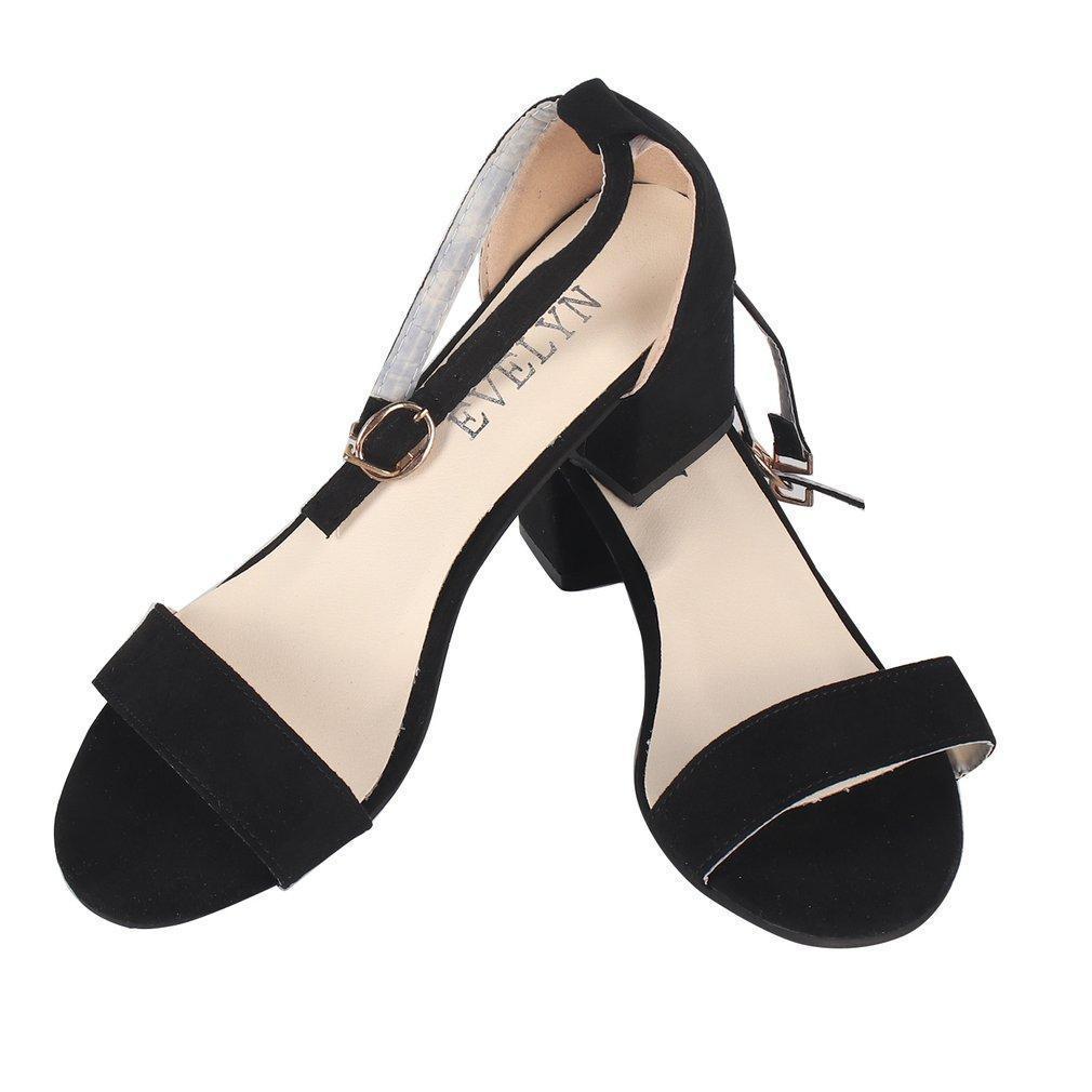 Vintage Open Toe Ankle Strap Fashion Summer High Heel Women Casual Sandals