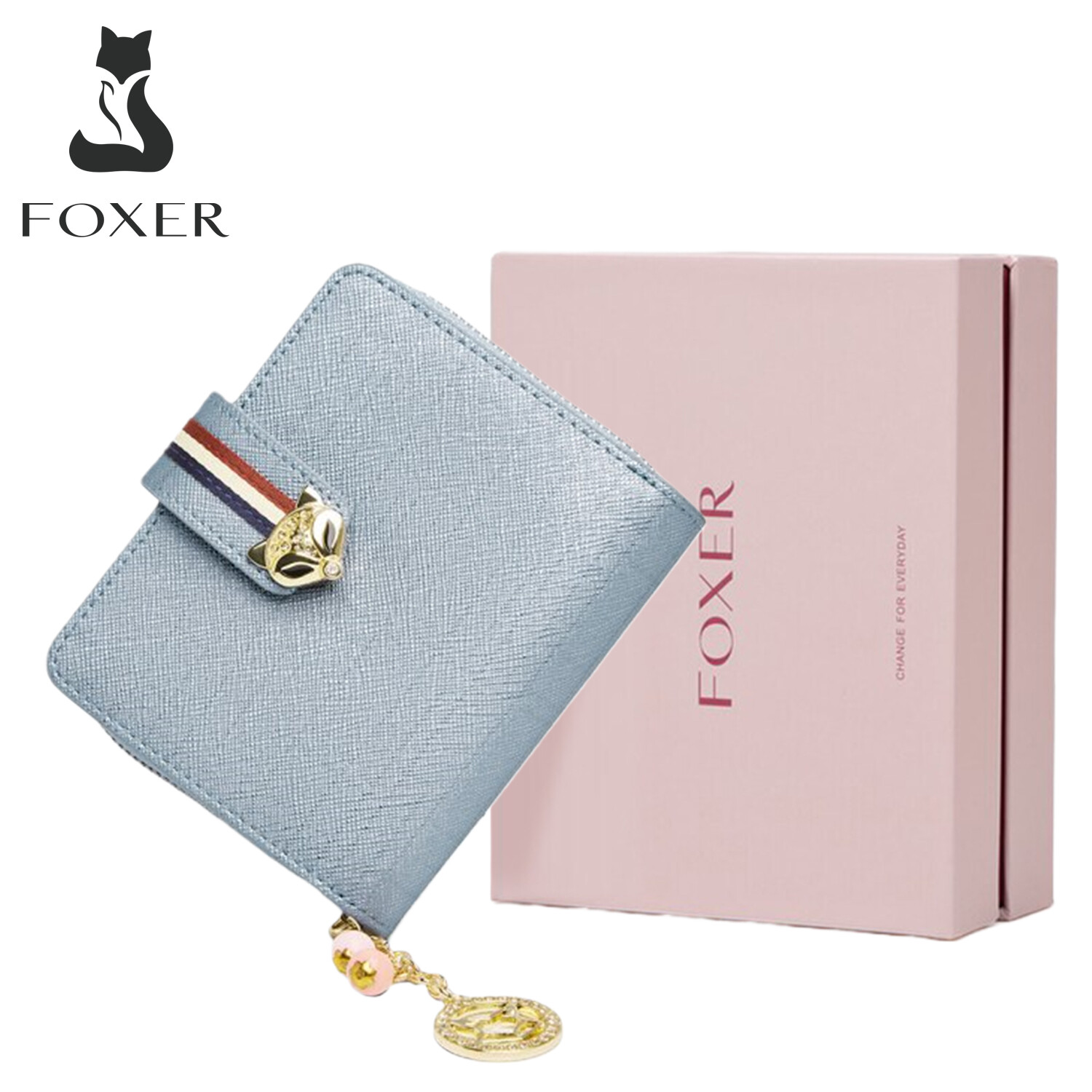 FOXER Women Leather Wallet Small Bifold Wallet Mini Wallet Card Holder