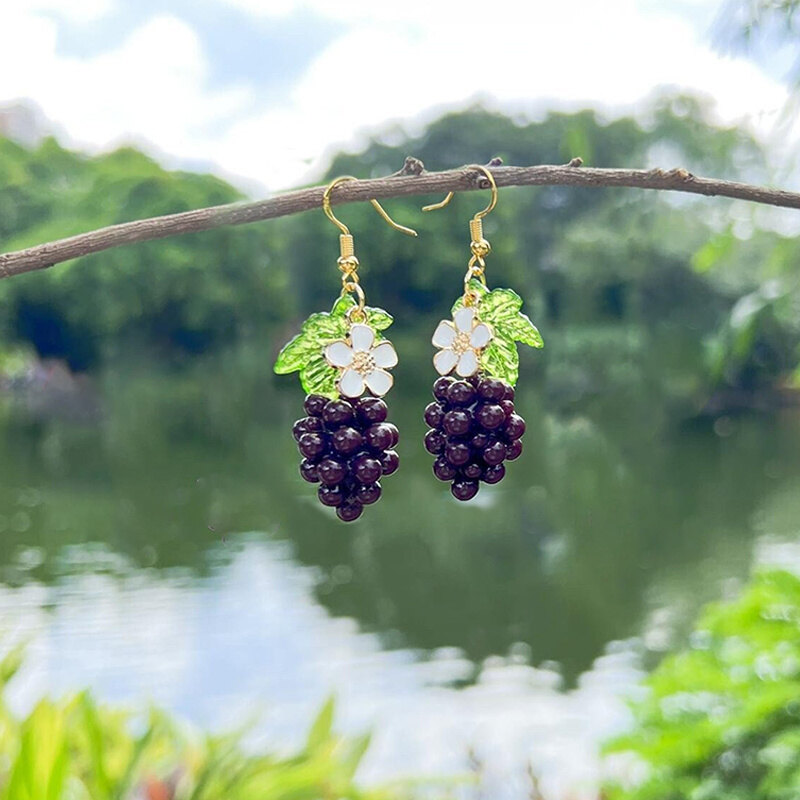 Stereo Mô Phỏng Dâu tây đỏ Bông tai lủng lẳng Trái Cây Mới Dâu Bông Tai Nữ Đáng Yêu Cô Gái Ngọt Ngào Cho trang sức nữ Quà Tặng