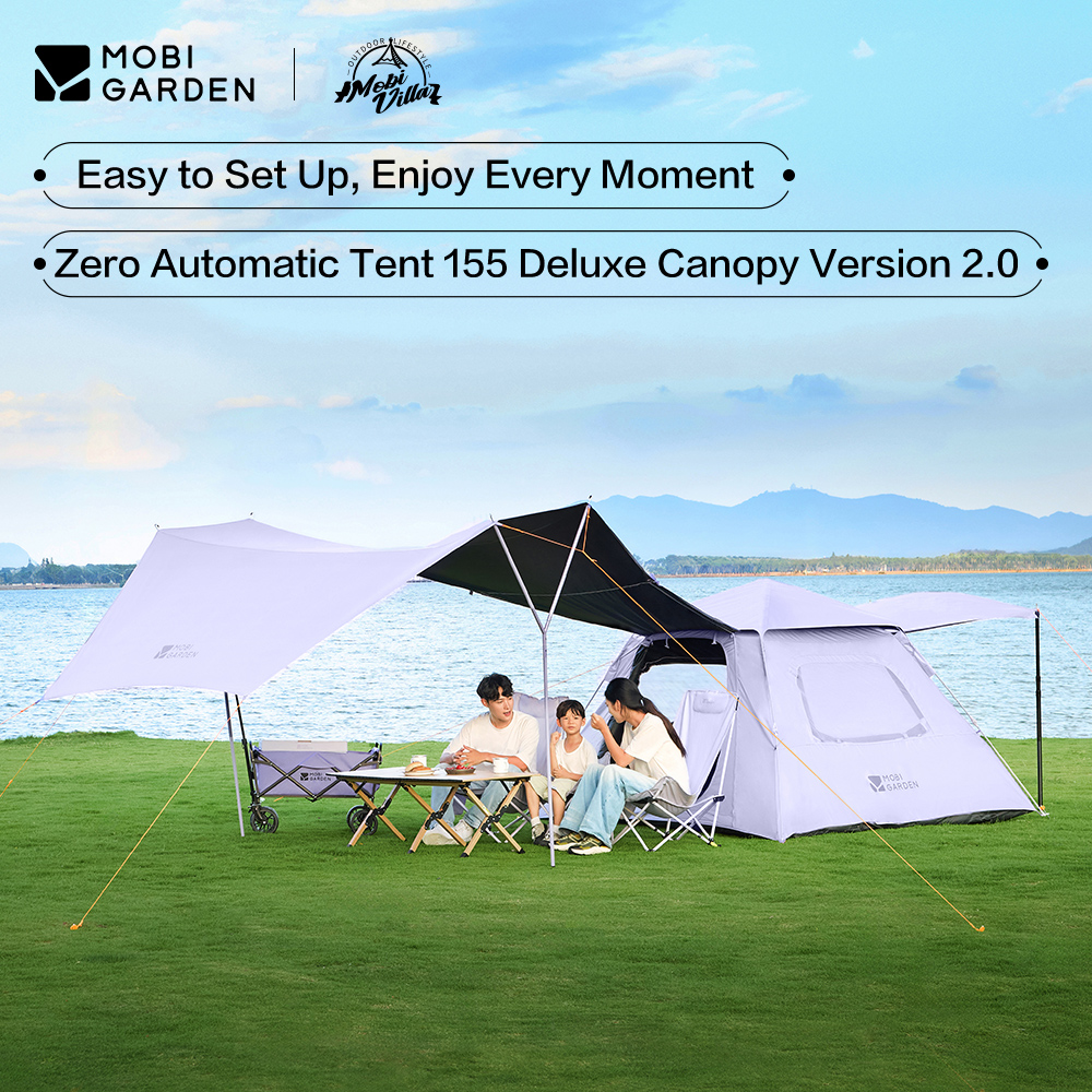 MOBI GARDEN Camping Automatic Tent Family Tent 2-4 Person With Tarp Black Coated Sun Protection ราคา 3,900 บาท*ส่งฟรี