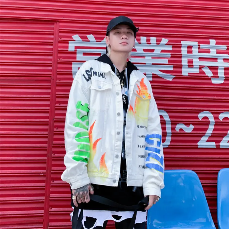 dark red jean jacket