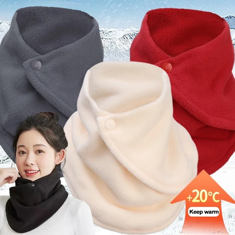 Ngoài Trời Sang Trọng Windproof Khăn Quàng Cổ bảo vệ cổ Mùa Đông Lông Cừu khăn quàng cổ Dày giữ ấm cổ Tay Áo Cho Phụ Nữ Người Đàn Ông Cổ Bìa
