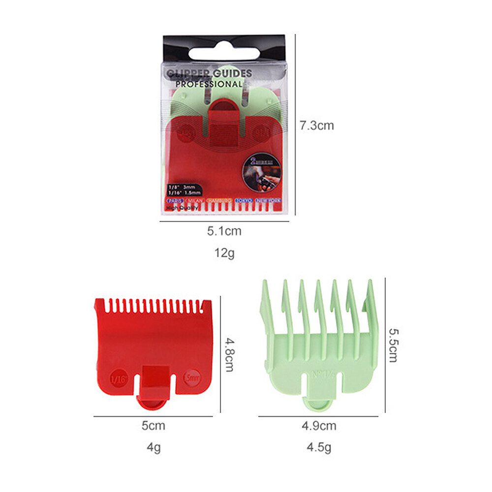 Set 2 lược 1.5mm 3mm đầy màu sắc dùng cho tông đơ cắt tóc  - INTL