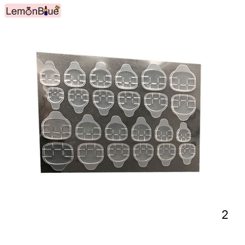 Gambar Lemonblue 12 Pcs set Bernafas Gam Kuku Pelekat Pelekat Sisi Dua Pita Telus Pelekat untuk Tips Kuku Palsu