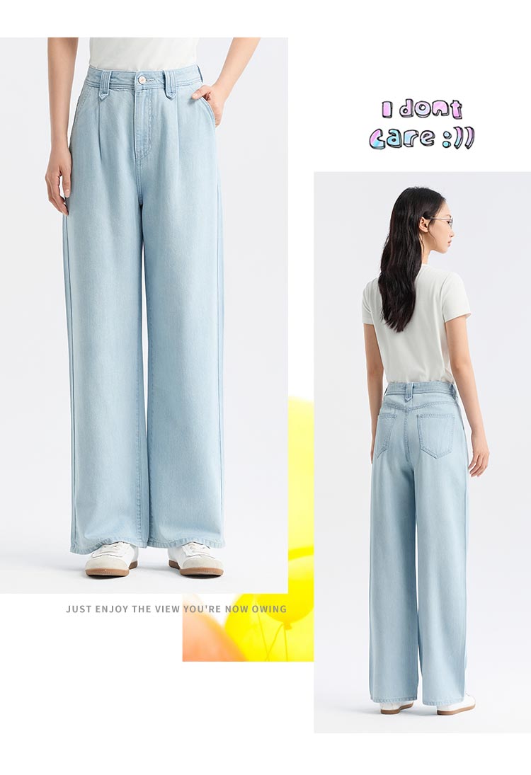 Semir Jeans Women Cover Meat Wide-Legged Trousers Hundred With Simple 2024 Summer New Cool Feeling Do Old Trousers Street Tide · v2