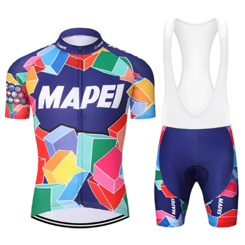 2023 Summer MAPEI Bicycle Team Clothing Breathable Mountain Bike Jersey Short Sleeve Suit Men Quick-dry Cycling Jersey Set