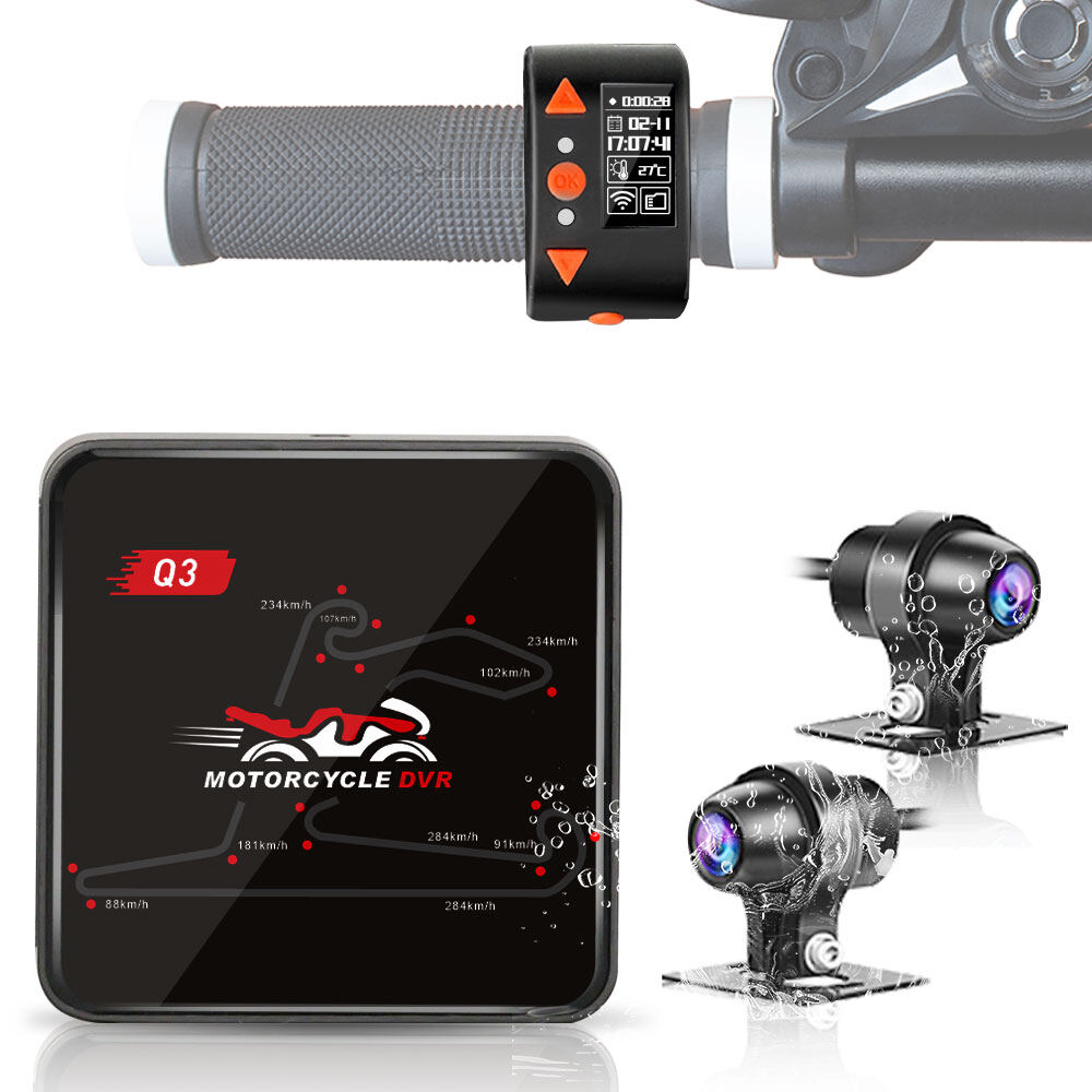 VSYS Q3 Motorcycle Dash Cam 5G WiFi with 1080P Front & Rear Waterproof Cameras, Supports Parking Mode and 512GB ราคา 3,899 บาท*ส่งฟรี