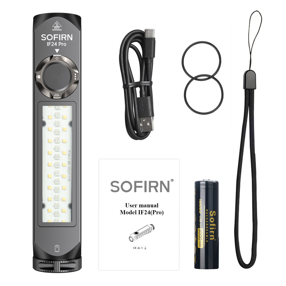 Sofirn if24/if24 Pro đèn RGB 2000lm mạnh mẽ Đèn pin Led 5V 2A 18650 USB C có thể sạc lại đèn pha Spo