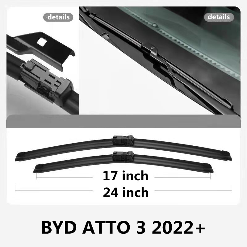 【BYD ATTO 3 2022+】2PCS ใบปัดน้ำฝนกระจกหน้า ใบปัดน้ำฝน ก้านปัด