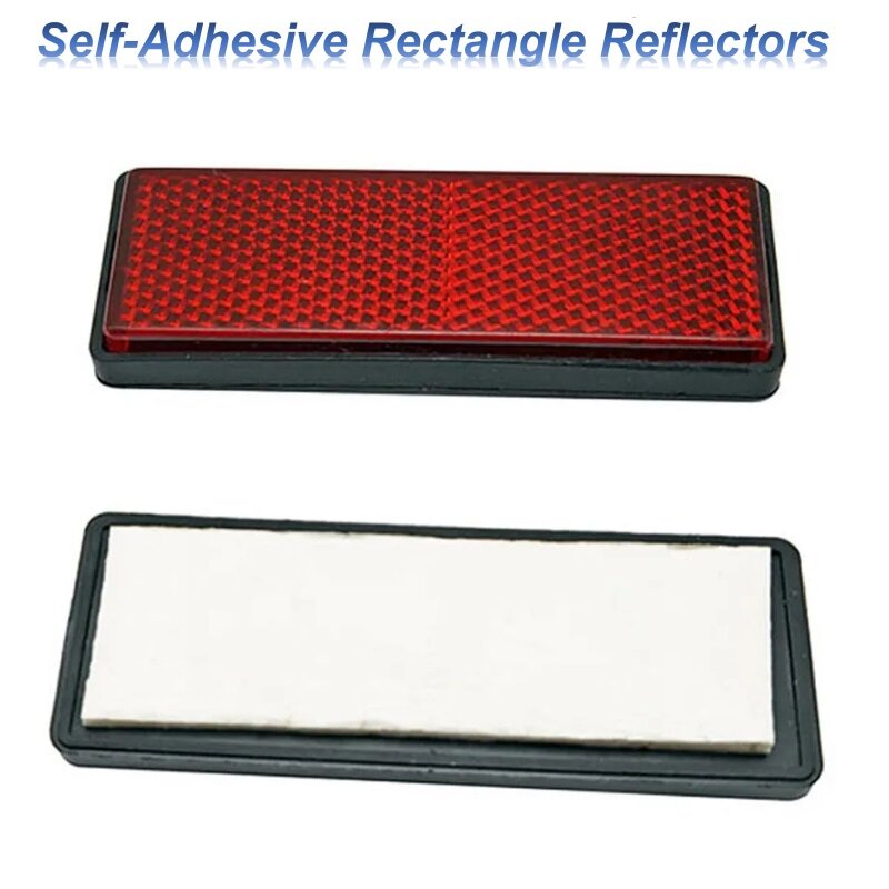 2pcs 87x32mm hình chữ nhật phản xạ màu đỏ/hổ phách tự mặt dính đánh dấu phía sau/đuôi/tín hiệu phụ tùng cho xe máy xe đạp Quad-đi xe đạp rvs ATV cắm trại Xe Tải xe máy Máy kéo máy cắt cỏ