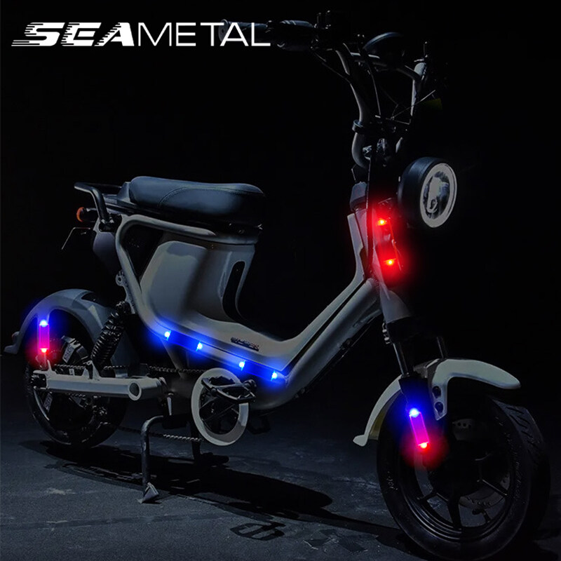 Seametal Mini Xe Cảnh báo năng lượng mặt trời Ánh Sáng hai màu Đèn Pin