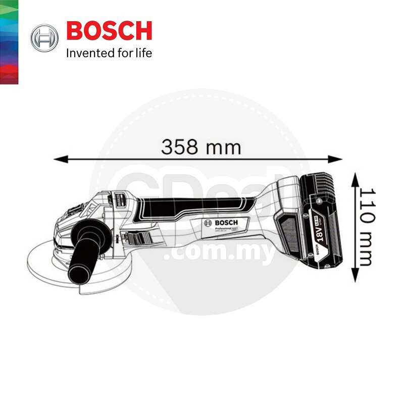 Bosch GWS 18V-10 Professional Cordless Angle Grinder Solo (HD)