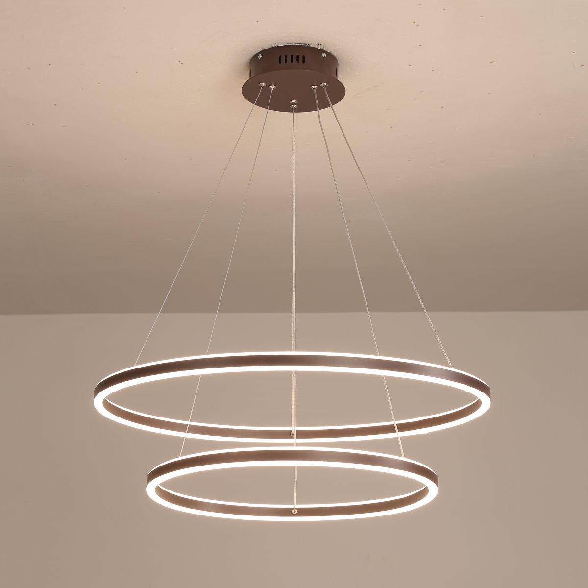 La lámpara de techo colgante LED del anillo doble de PVC ligero