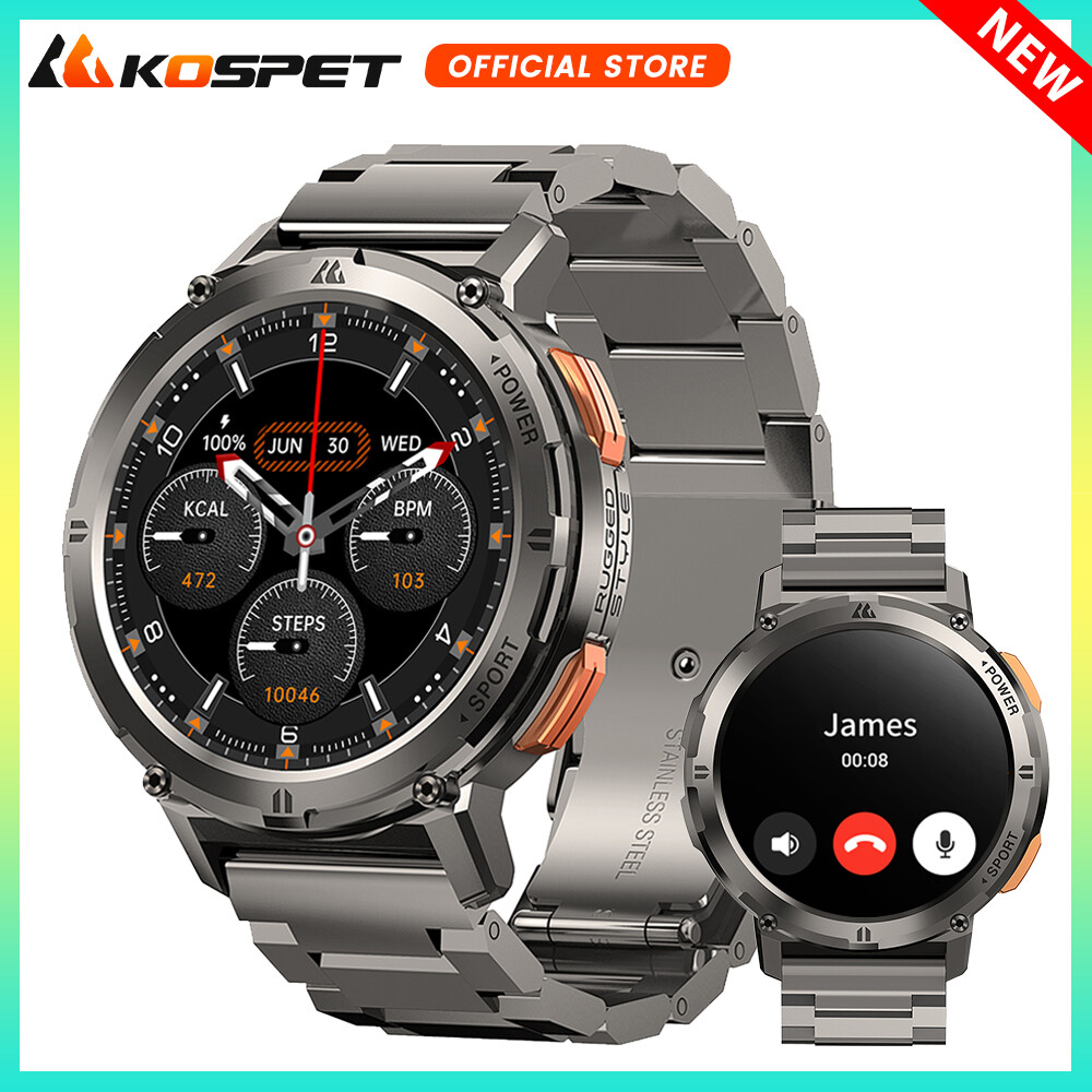 [Kospet tank T2 high-end men's smartwatch 60 days ultra long battery 100 meters waterproof rugged military (answering/making calls) fitness tracker 1.4 inches AOD, blood pressure sleep monitor,2023 NEW Original KOSPET TANK T2 Ultra Military Smartwatch Men ราคา 4,765 บาท*ส่งฟรี